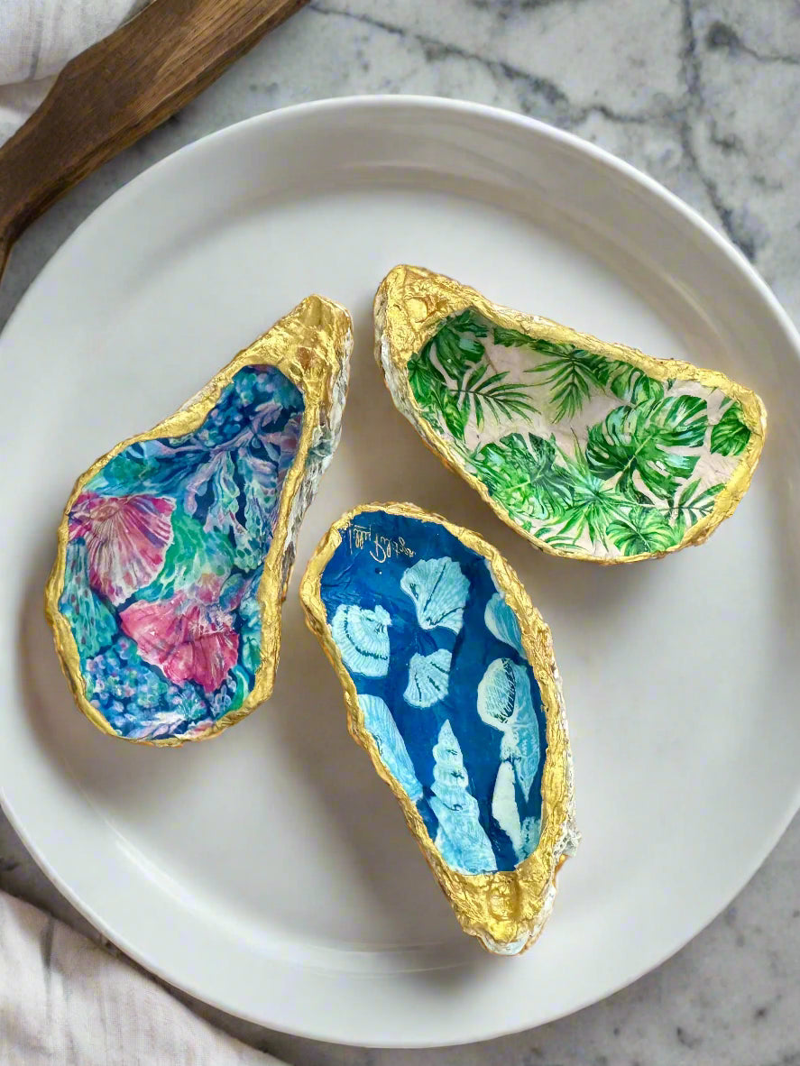 Lilly Pulitzer inspired Oyster Shells