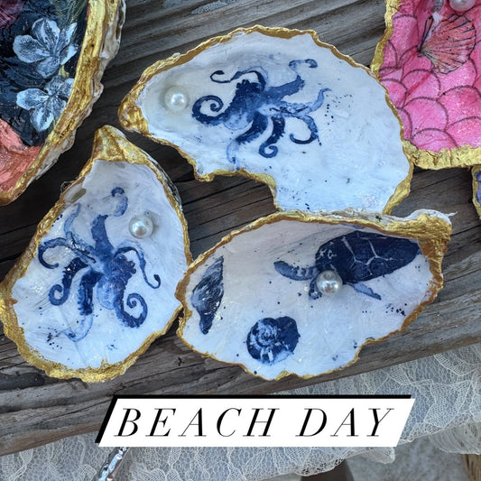 Nautical Shell Plates, napkin holder, decor