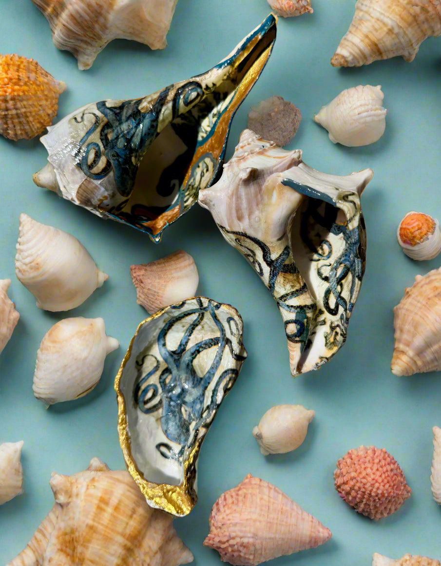 Conch Shells with Crawling Octopus Guest