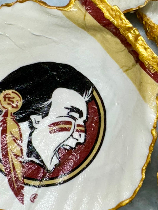 FSU football large scallop shell jewelry dish