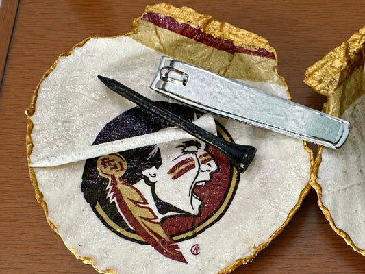 FSU football large scallop shell jewelry dish