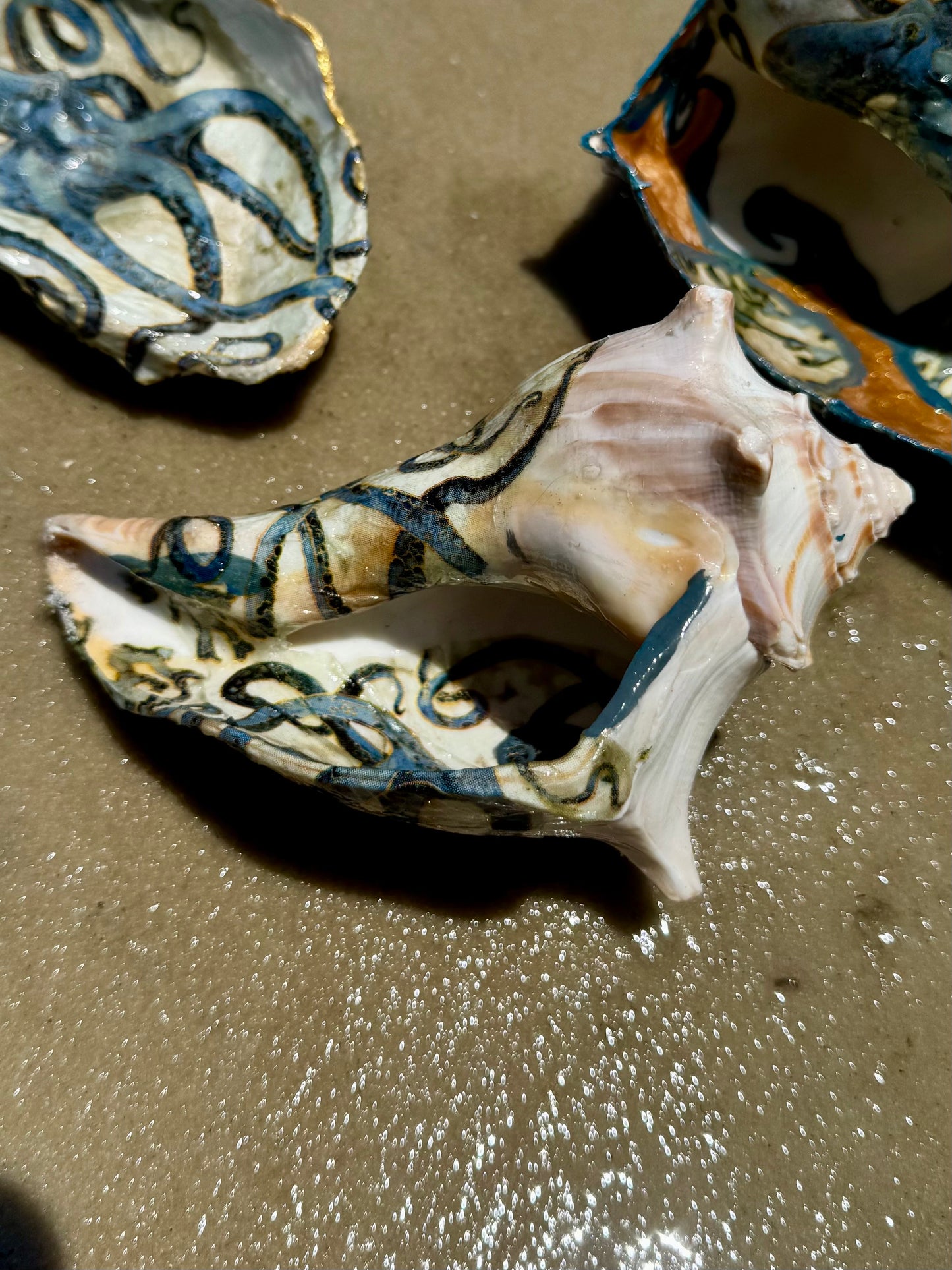 Conch Shells with Crawling Octopus Guest